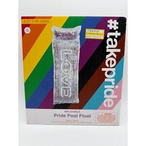 Inflatable Pride Pool Float 5 Ft 7 In Long With Glitter Design Ages 14+